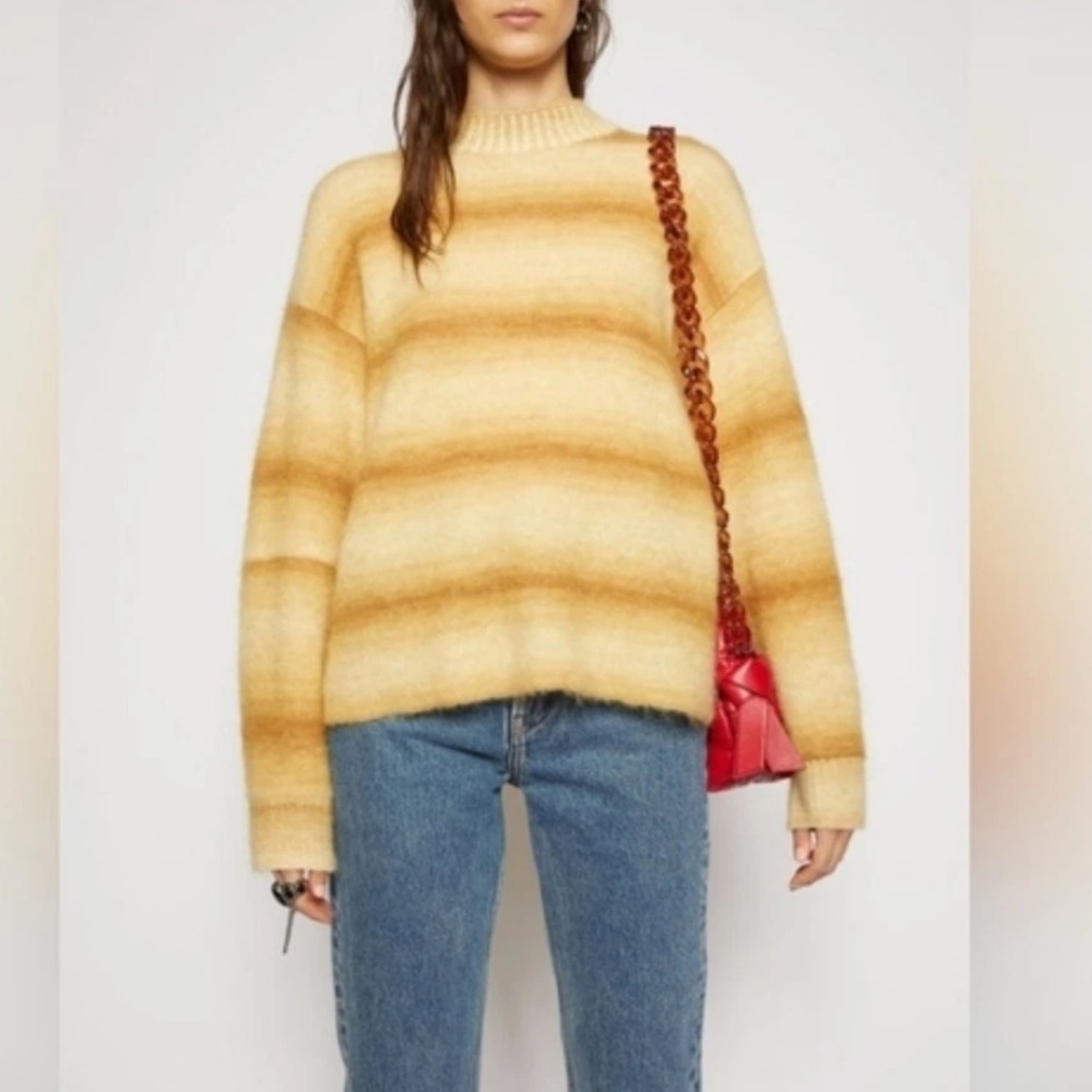 NWOT ACNE STUDIOS Ombre Stripe Sweater Sand Beige Size Small